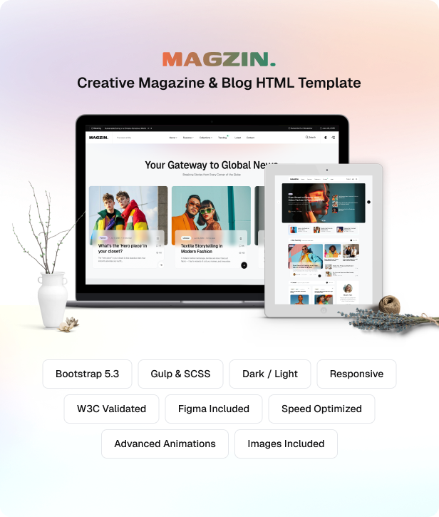 Magzin - Creative Magazine & Blog HTML Template